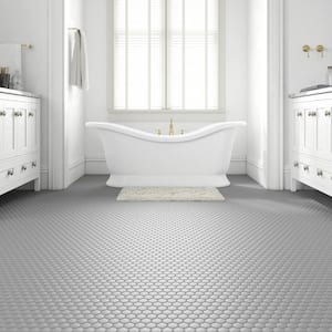 Restore Matte Dove Gray 12 in. x 10 in. Glazed Ceramic Hexagon Mosaic Floor and Wall Tile (9.72 sq. ft./Case)