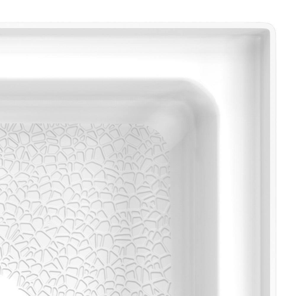 DreamStone 38" White Solid Surface Corner Shower Kit