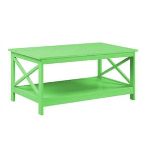 Oxford 39.5 in. Lime Standard Rectangle MDF Wood Coffee Table with Shelf
