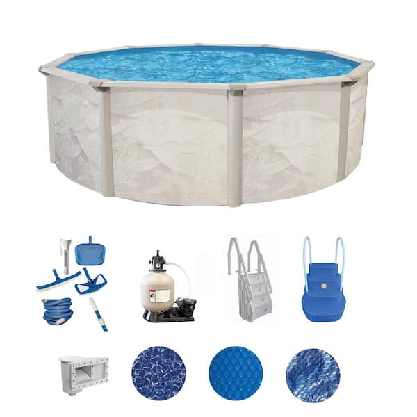 Independence 27 ft. Round 52 in. Deep Hard Sided Above Ground Deluxe Pool Package