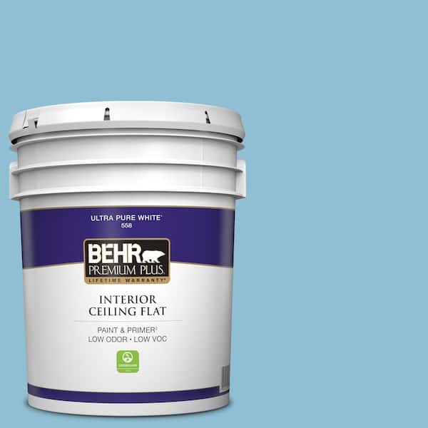 BEHR PREMIUM PLUS 5 gal. #M490-3 Speedboat Ceiling Flat Interior Paint