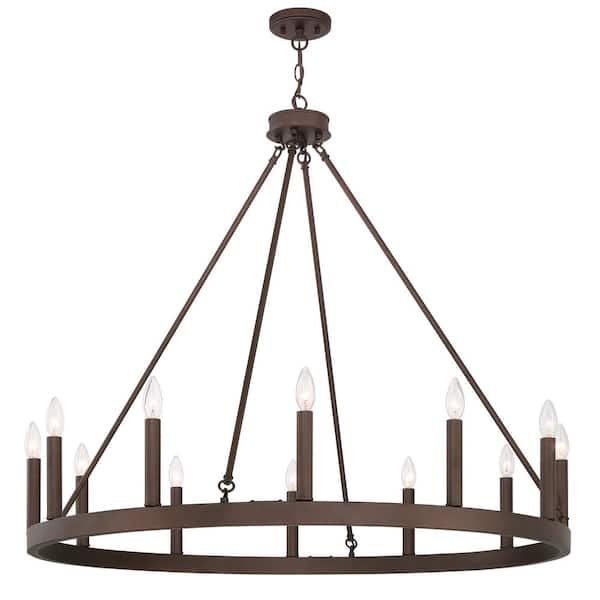 Vanity Art 12-Light Oil Rubbed Bronze Candle Style Wagon Wheel Chandelier