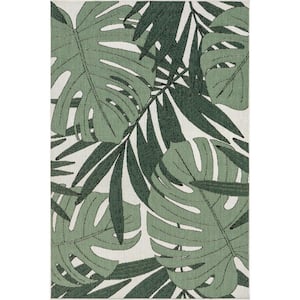 Rasia Green 5 ft. x 8 ft. Floral Indoor/Outdoor Area Rug