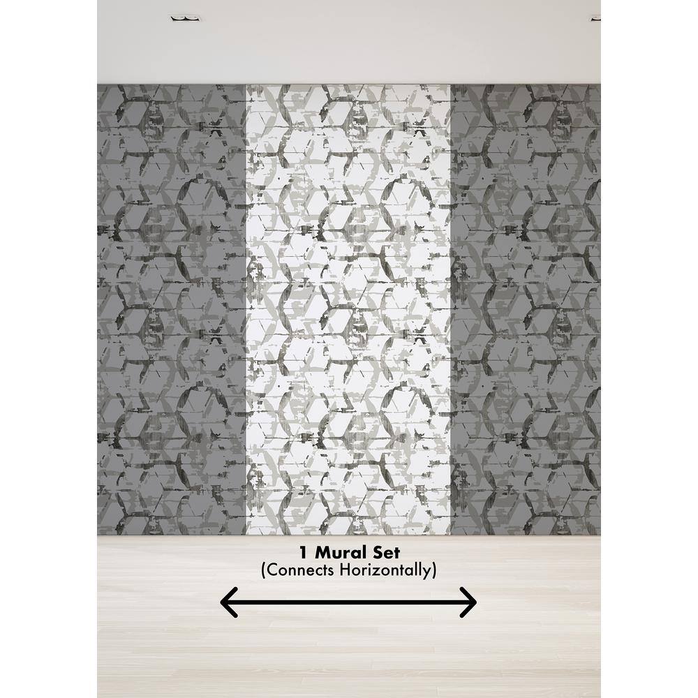 Grey Geometric Non-Pasted Washable Wall Mural