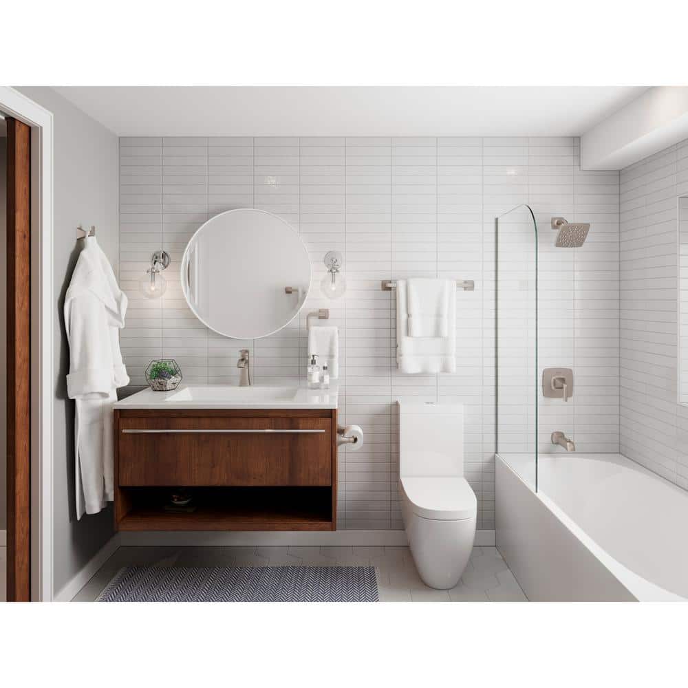 Brushed Nickel Wall-Mounted Pivoting Toilet Paper Holder