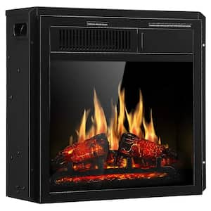 20 in. 400 sq. ft. Electric Fireplace Inserts in Black with Remote Control