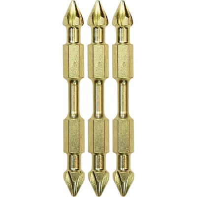 Impact GOLD #1 (2-1/2 in.) Philips Double-Ended Power Bit (3-Piece)