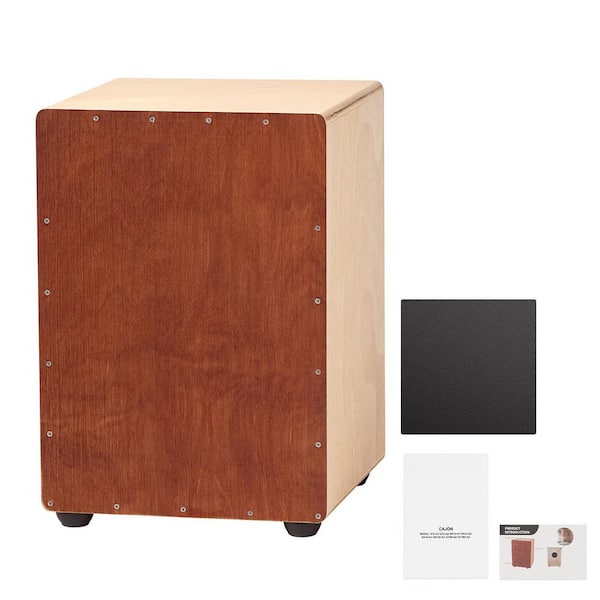 Cajon Box Drum 12 x 12 in. x 17 in. w/ Internal Snare Wires Lightweight Wooden Percussion Box Portable Birch Wood Drum