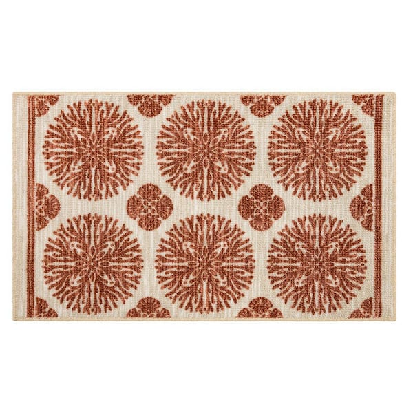 Mohawk Home Coral Medallion Spice 1 ft. 8 in. x 2 ft. 10 in. Medallion Machine Washable Area Rug