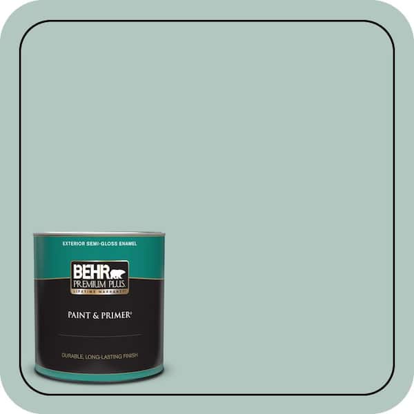 BEHR PREMIUM PLUS 1 qt. #S430-2 Fresh Tone Semi-Gloss Enamel Exterior Paint & Primer
