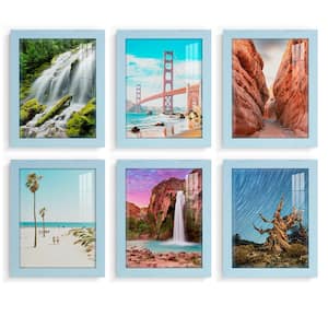 Textured 8 in. x 10 in. Blue Picture Frame (Set of 6)