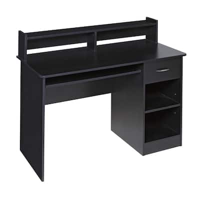 Black Desks Home Office Furniture, Small Dark Wood Computer Desk