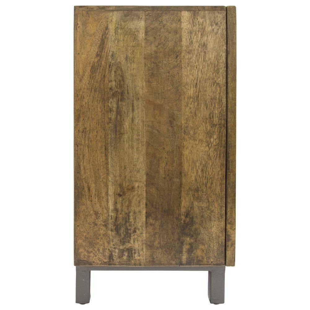 Brown and Gold Mango Wood Console Table with Storage
