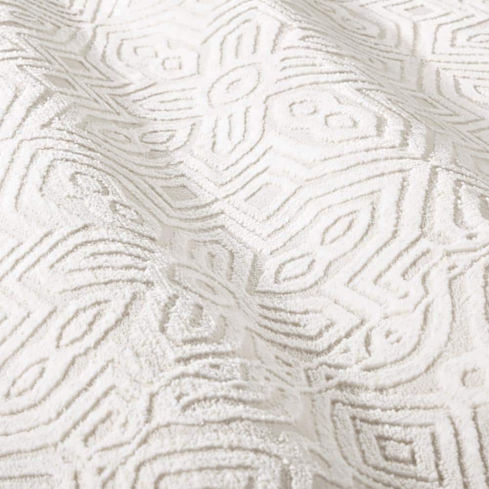 Ivory Medallion High-Low Texture Synthetic Area Rug