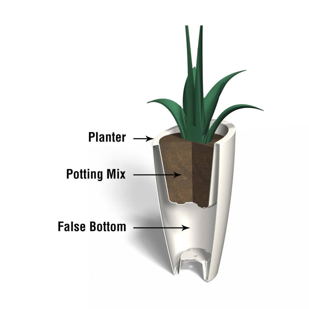 Modesto 32" Tall White Polyethylene Modern Indoor/Outdoor Planter