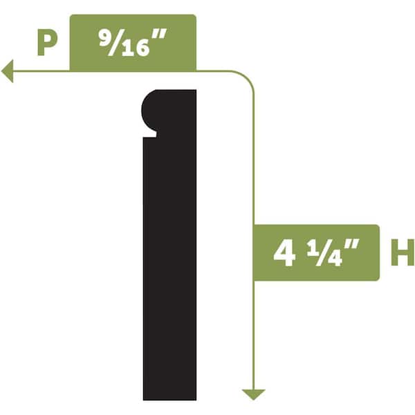 9/16 in. x 144 in. x 4 1/4 in. Resin Baseboard Flexible Moulding