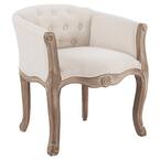 Merra Beige King Louis XVI Upholstery Dining Chair with Round Birch Backs  and Solid Rubberwood Legs HDC-DRBC-PD-BNHD-1 - The Home Depot