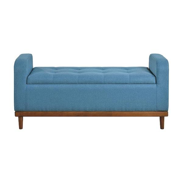 Lazzara Rex Blue 50 in. Lift Top Bedroom Bench