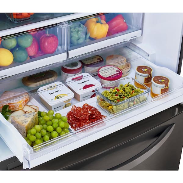 lg bottom freezer refrigerator black stainless