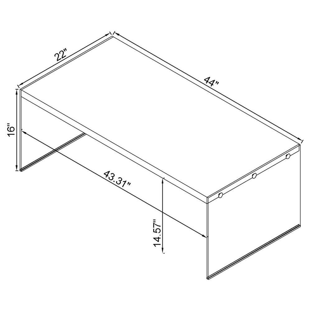 White Gloss Rectangular Coffee Table with Clear Glass Legs
