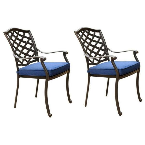 Benjara Espresso Olefin Fabric Lattice Back Outdoor Dining Chair BM284164 The Home Depot