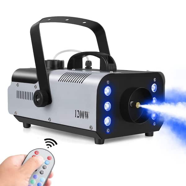 1200-Watt RGB Fog Machine with 6 Colorful LED Lights, 1-Liter Capacity, Perfect for Halloween Decor, Parties