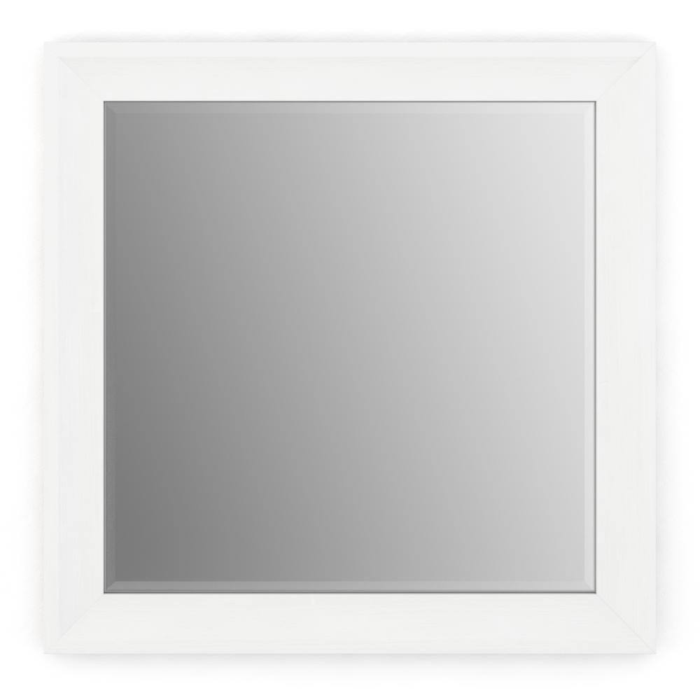 Delta 33 In W X 33 In H L2 Framed Square Deluxe Glass Bathroom Vanity Mirror In Matte White Fmirl2 Wdh R The Home Depot