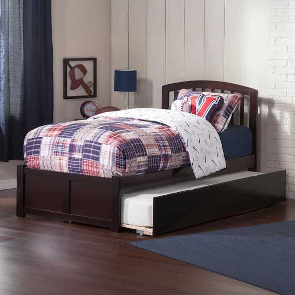 AFI Richmond Twin Extra Long Bed with Footboard and Twin Extra Long Trundle in Espresso