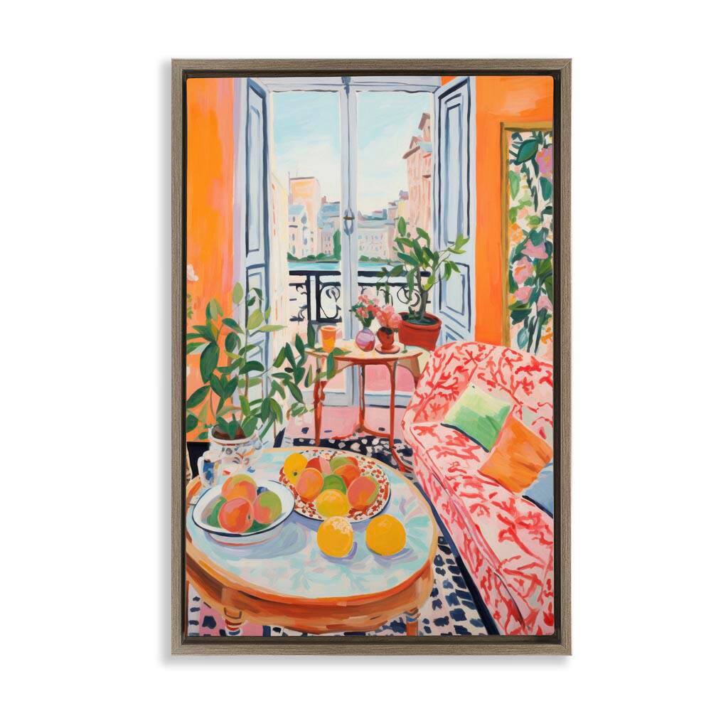 Bright Sunlit Interior by LSR Design Studio Brown Floater Frame Home Graphic Art Print 25 in. x 17 in. price history on PriceWatchPro