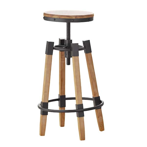 Noble House Grady 25.00 in. Antique Finish Firwood Bar Stool