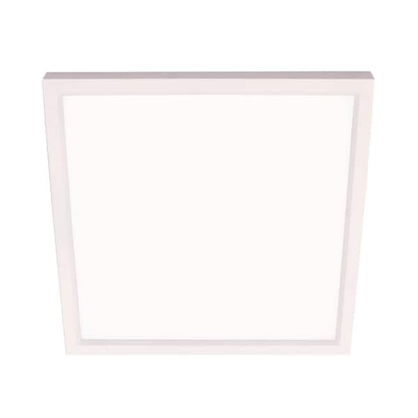 Edge Square 4.4 in. White Integrated LED Flush Mount