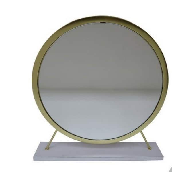 Impressions Vanity Aura Tri-Tone Round LED Vanity Mirror with Stunning  Table Stand (White) 