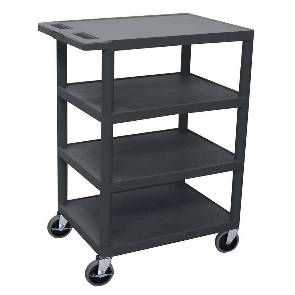 Luxor 24 in. x 45 in. Two Shelf Heavy Duty Cart in Black XLC11-B - The Home  Depot