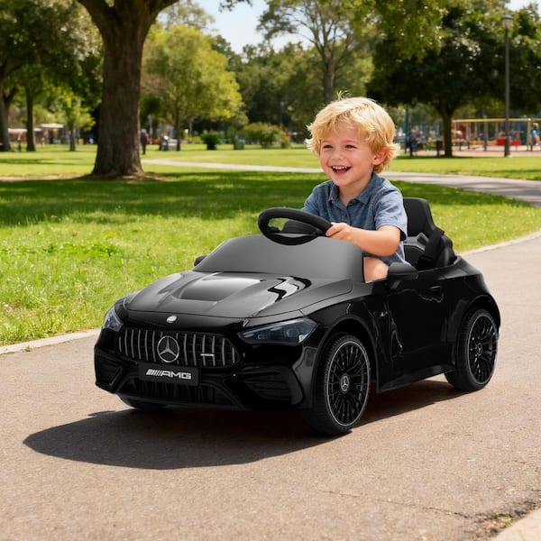 Mercedes-Benz AMG CLE53 Licensed Ride-On Electric Car with Remote Control and Music for Kids Aged 3-8, Black