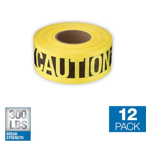 3 in. x 500 ft. Reinforced Caution Tape (12-Pack)
