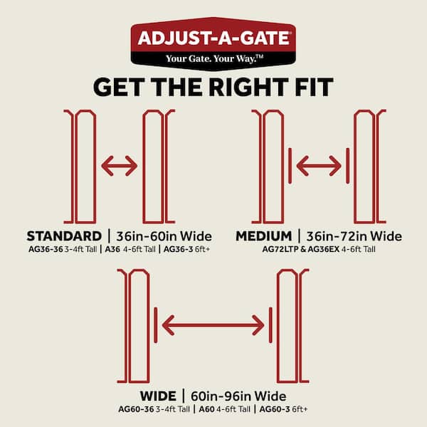 Adjust-a-Gate 36-72 in. W x 45 in. H Steel Gate Frame Kit, Original Medium Width Full Frame Gate Kit