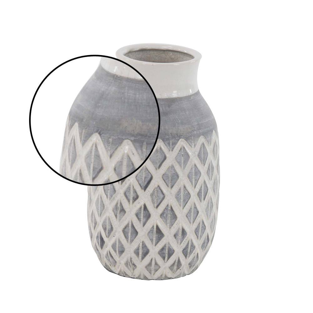 White Abstract Bud Ceramic Table Vase 7" x 13"