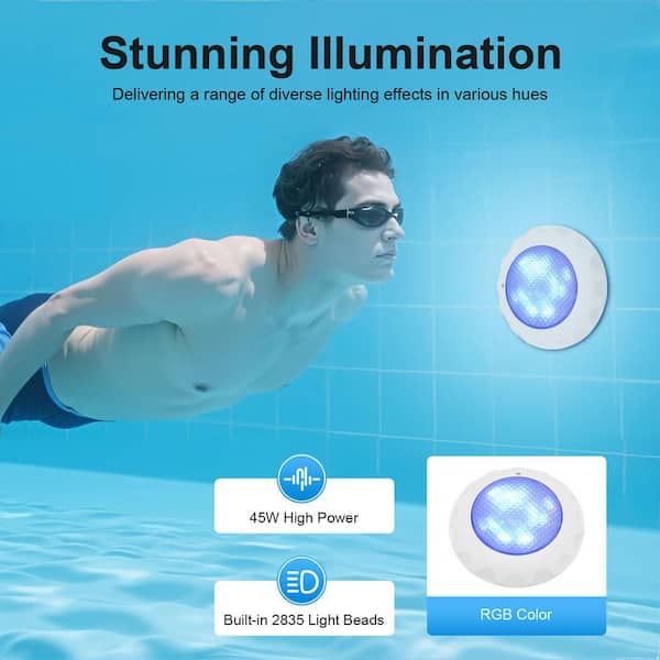 YIYIBYUS 12-Volt 45-Watt Swimming Pool Light RGB LED Light with