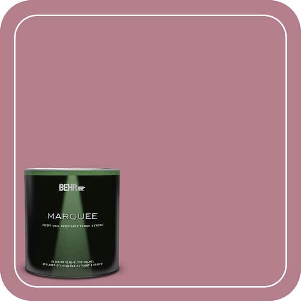 BEHR MARQUEE 1 qt. #100D-4 Degas Pink Semi-Gloss Enamel Exterior Paint & Primer