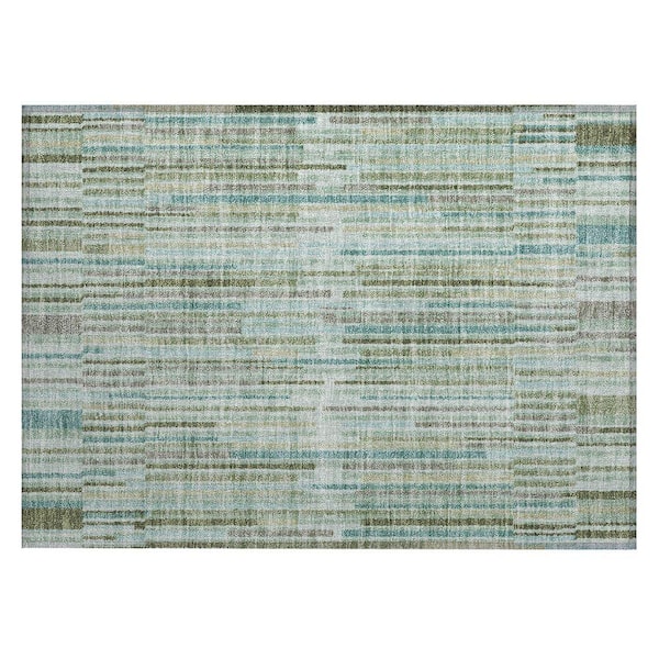 Chantille Machine Washable Indoor/Outdoor Abstract ACN2102 Aloe 1 ft. 8 in. x 2 ft. 6 in. Accent Rug