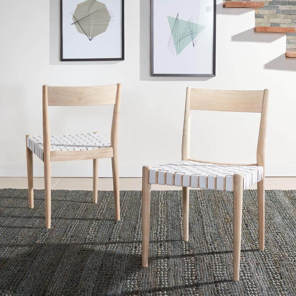 Eluned White/Natural 31.5 in. Wood Dining Chair (Set of 2) price history on PriceWatchPro