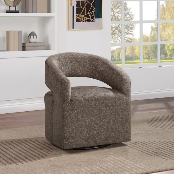 OSP Home Furnishings Devin Charcoal Fabric Swivel Chair