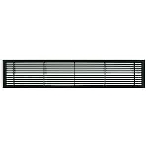 AG20 Series 4 in. x 30 in. Solid Aluminum Fixed Bar Supply/Return Air Vent Grille, Black-Matte