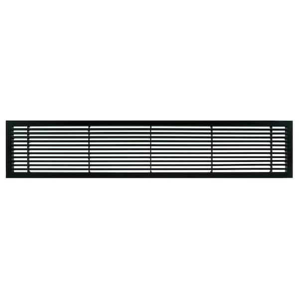 Architectural Grille AG20 Series 4 in. x 36 in. Solid Aluminum Fixed Bar Supply/Return Air Vent Grille, Black-Matte