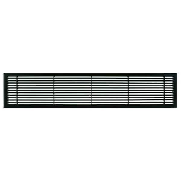 Architectural Grille AG20 Series 4 in. x 42 in. Solid Aluminum Fixed Bar Supply/Return Air Vent Grille, Black-Matte