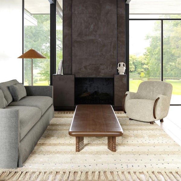 Chandy Textured Wool Cream 9 ft. x 12 ft. Indoor/Outdoor Patio Area Rug