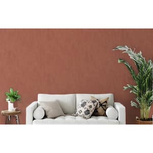 Plain Paster Effect Red/Copper Pearlescent Finish Vinyl on Non-Woven Non-Pasted Wallpaper Roll