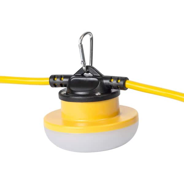 Bergen Industries 50 ft. 18/2 SJTW Temporary Work Light Stringer with 5 Integrated LED Lights Included, 15 Amp