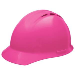 Vent 4-Point Nylon Suspension Mega Ratchet Cap Hard Hat in Hi-Viz Pink