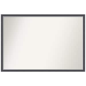 Eva Black Silver Thin 37.75 in. W x 25.75 in. H Rectangle Non-Beveled Framed Wall Mirror in Black